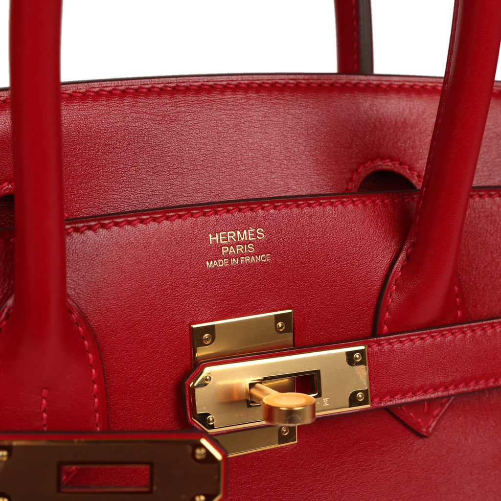 Hermes Birkin 30 Rouge Vif Tadelakt Gold Hardware