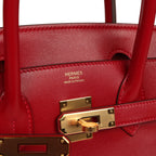 Hermes Birkin 30 Rouge Vif Tadelakt Gold Hardware
