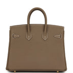 Hermes Birkin 25 Etoupe Togo Brushed Gold Hardware