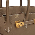 Hermes Birkin 25 Etoupe Togo Brushed Gold Hardware
