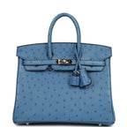 Hermes Birkin 25 Mykonos Ostrich Palladium Hardware