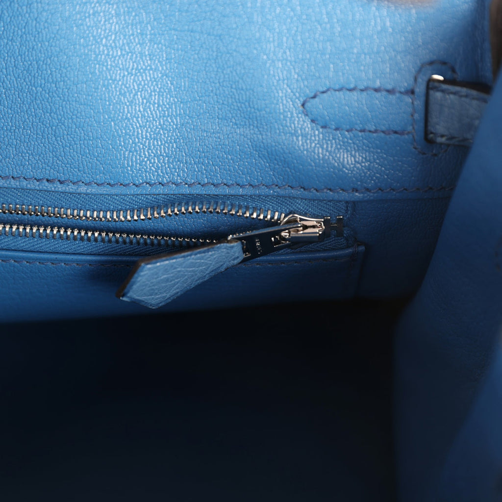 Hermes Birkin 25 Mykonos Ostrich Palladium Hardware