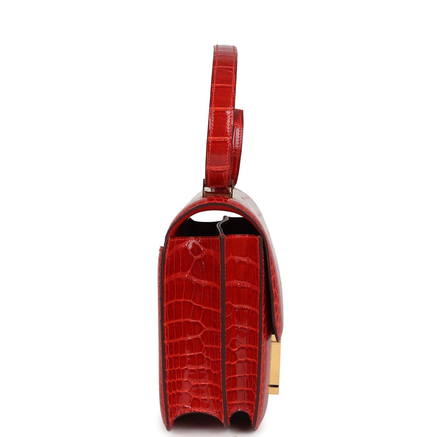 Hermes Constance 24 Geranium Shiny Alligator Gold Hardware