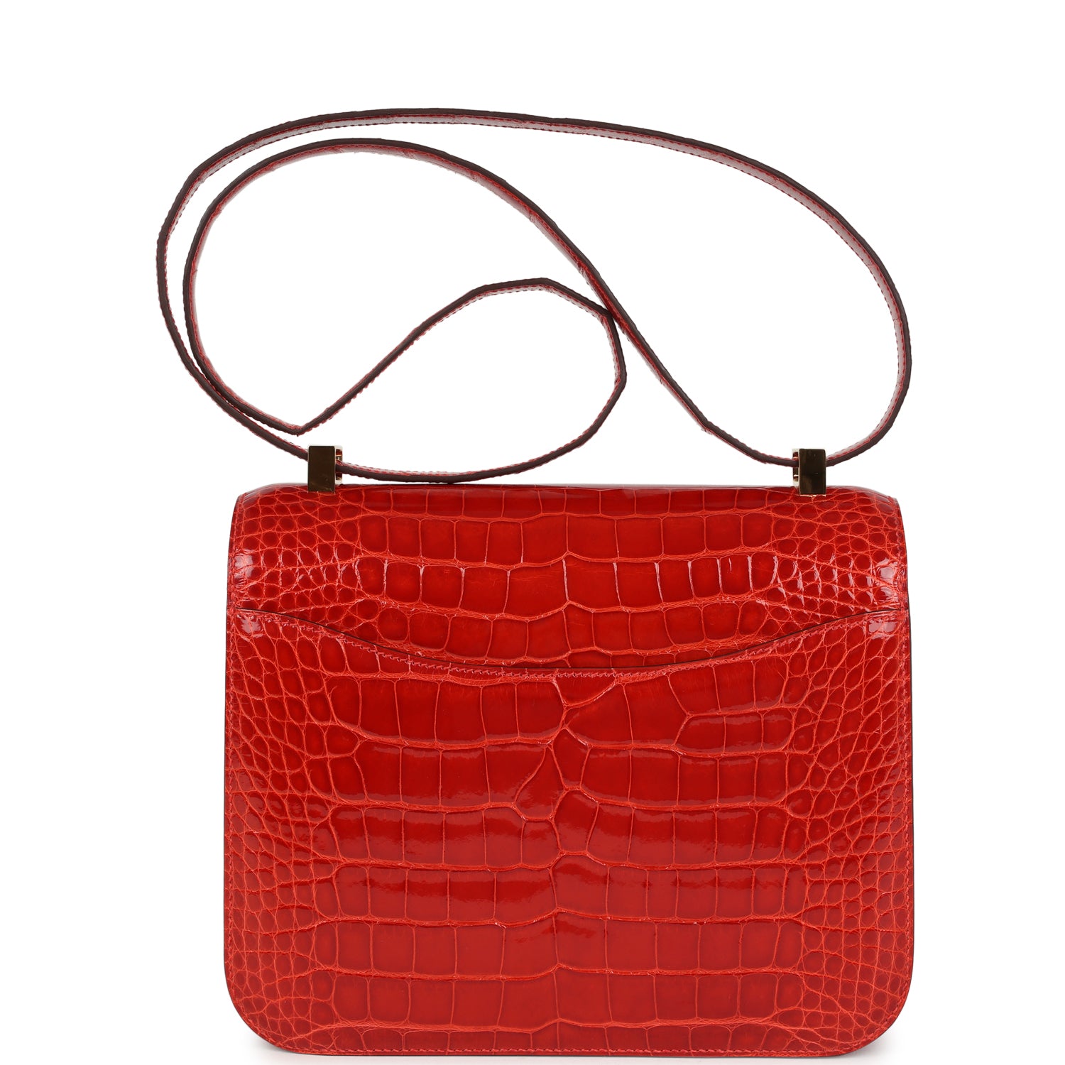 Hermes Constance 24 Geranium Shiny Alligator Gold Hardware