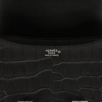 Hermes Constance 24 Black Matte Alligator and Ombre Lizard Marquette Palladium Hardware