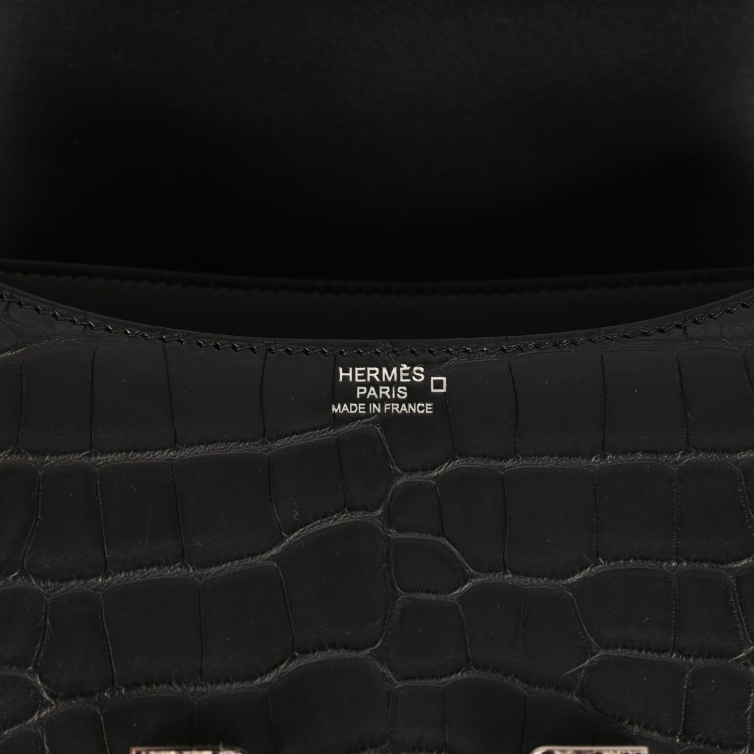 Hermes Constance 24 Black Matte Alligator and Ombre Lizard Marquette Palladium Hardware