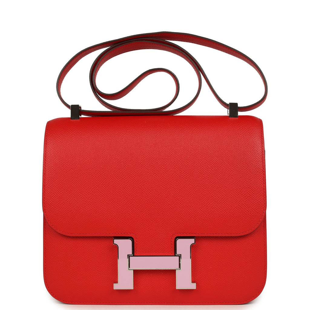 Hermes Constance 24 Rouge De Coeur Epsom Lacquered Palladium Hardware