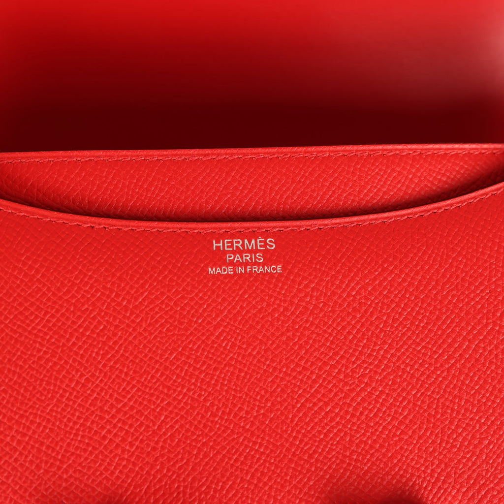 Hermes Constance 24 Rouge De Coeur Epsom Lacquered Palladium Hardware