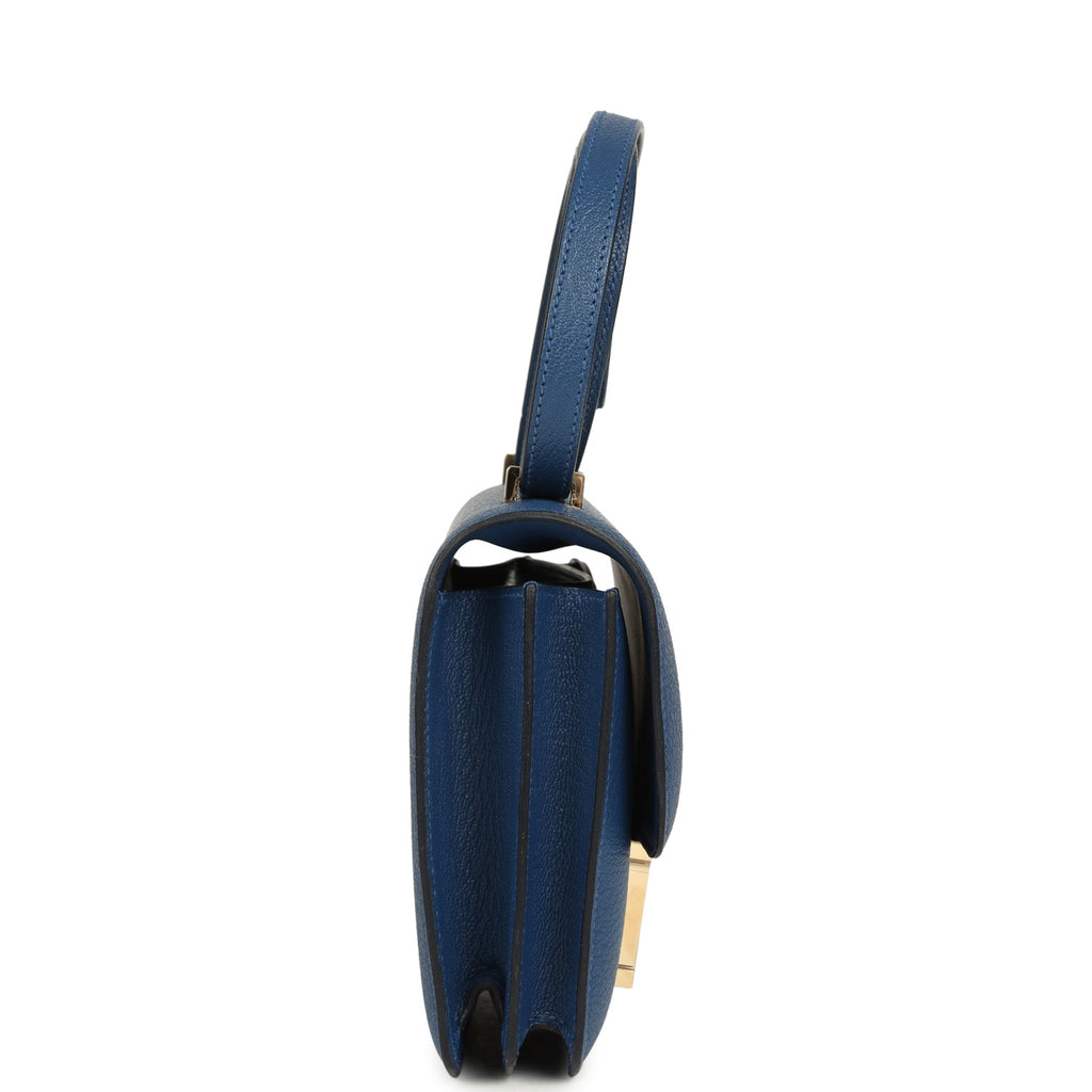 Hermes Constance 18 Bleu Tie Chevre Mysore Permabrass Hardware