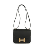 Hermes Constance 18 Black Epsom Brushed Permabrass Hardware