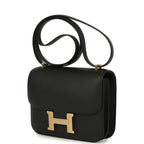 Hermes Constance 18 Black Epsom Brushed Permabrass Hardware