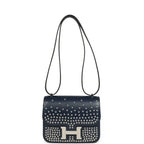 Hermes Constance 18 Clouté Bleu Abysse Box Palladium Hardware