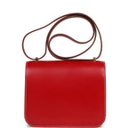 Hermes Constance 18 Rouge Piment Box Gold Hardware
