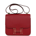 Hermes Constance 24 Rouge Grenat Verso Epsom Lacquered Permabrass Hardware