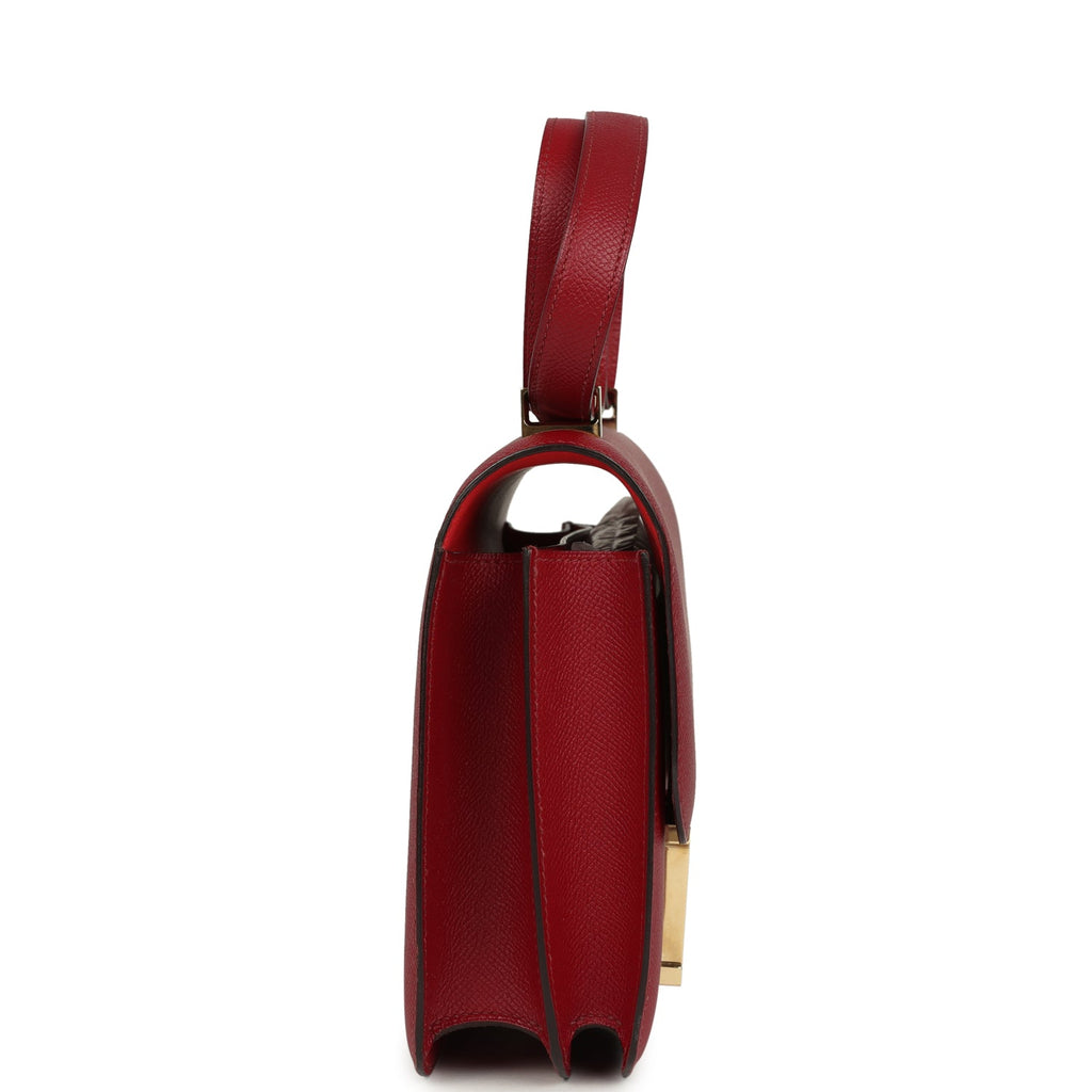Hermes Constance 24 Rouge Grenat Verso Epsom Lacquered Permabrass Hardware