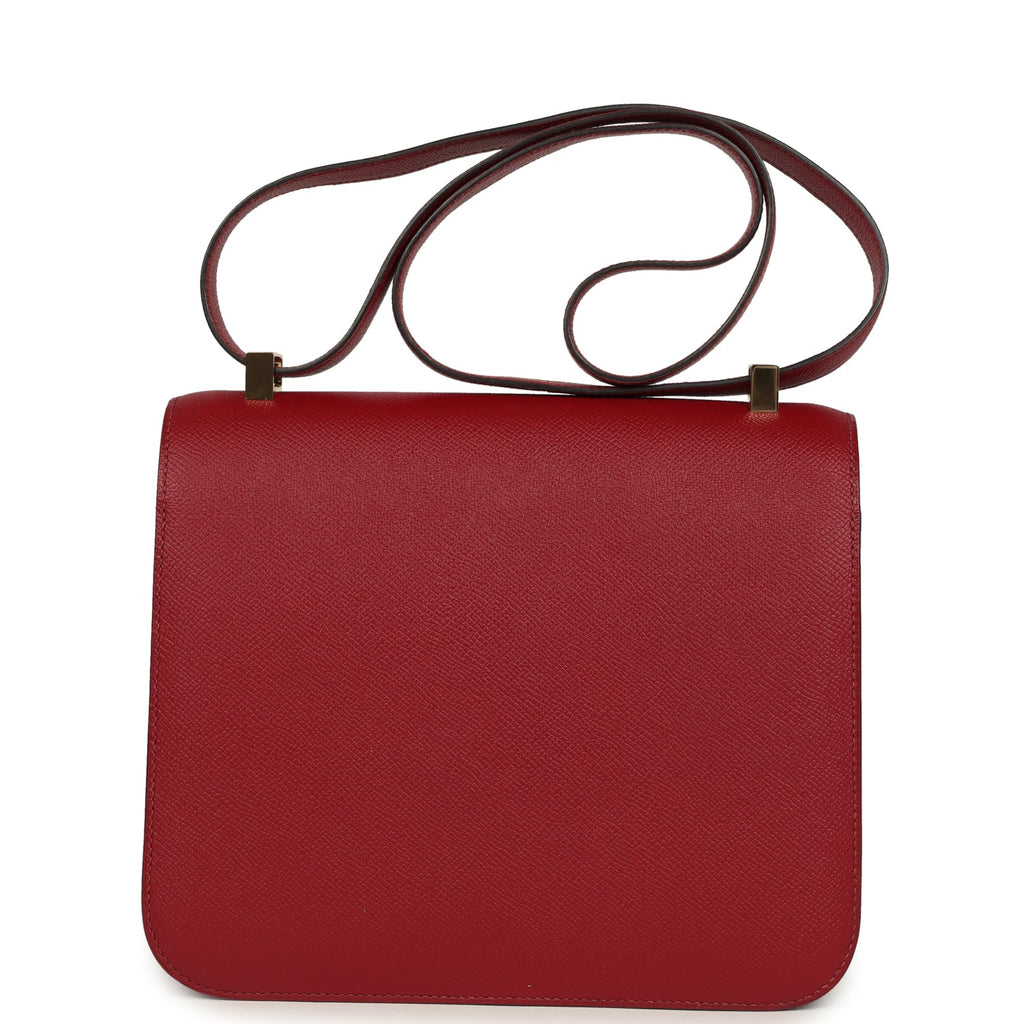Hermes Constance 24 Rouge Grenat Verso Epsom Lacquered Permabrass Hardware