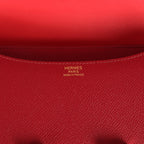 Hermes Constance 24 Rouge Grenat Verso Epsom Lacquered Permabrass Hardware