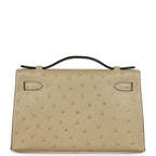 Hermes Kelly Pochette Trench Ostrich Gold Hardware