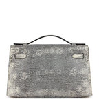 Hermes Kelly Pochette Ombre Varanus Salvator Lizard Palladium Hardware