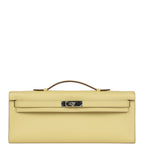 Hermes Kelly Cut Jaune Poussin Epsom Palladium Hardware