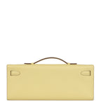 Hermes Kelly Cut Jaune Poussin Epsom Palladium Hardware