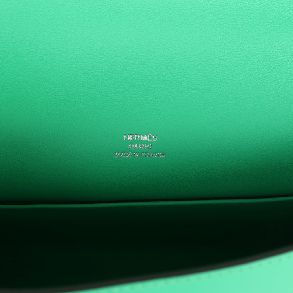 Hermes Kelly Pochette Vert Comics Swift Palladium Hardware