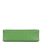 Hermes Kelly Pochette Vert Yucca Ostrich Palladium Hardware