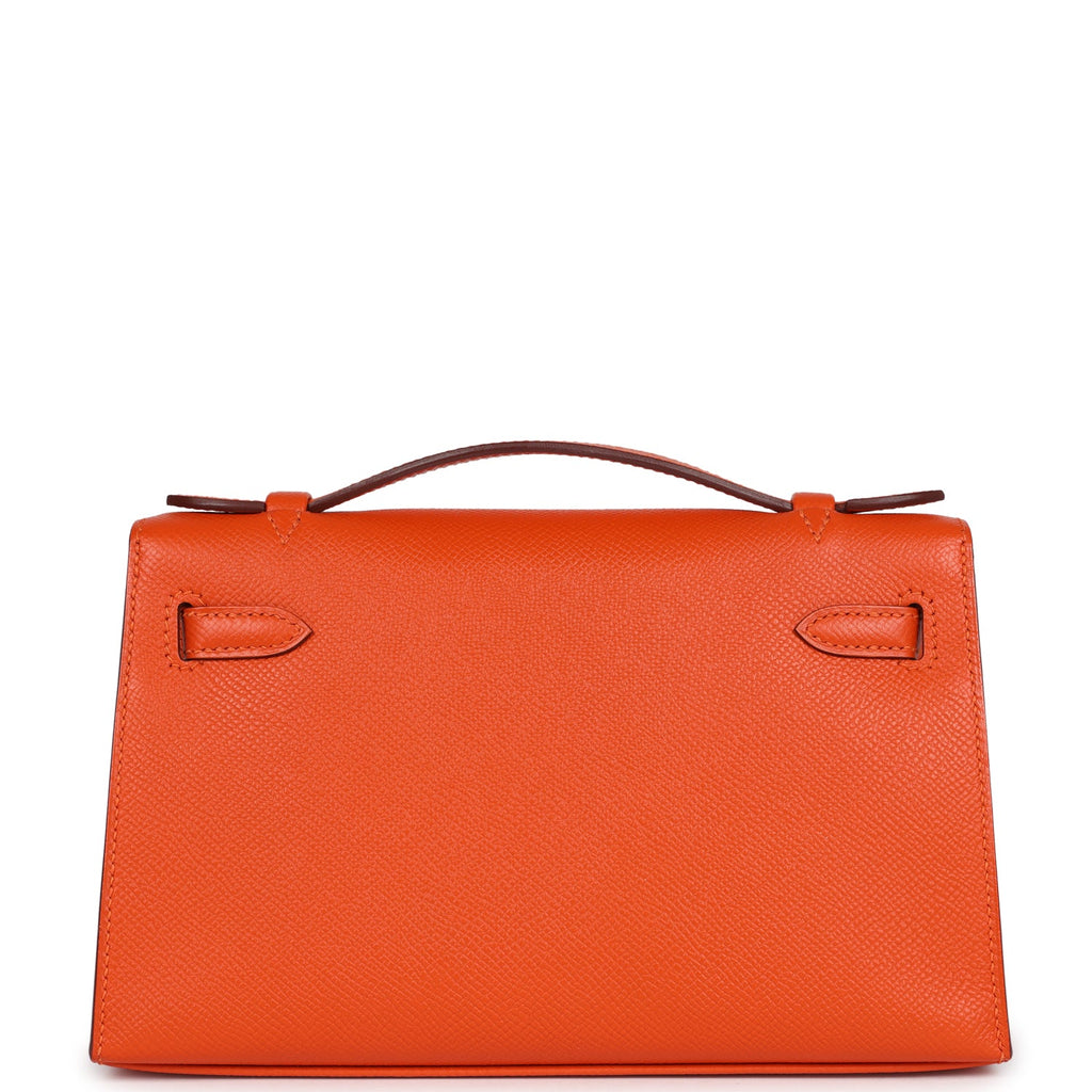 Hermes Kelly Pochette Feu Epsom Palladium Hardware