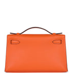Hermes Special Order (HSS) Kelly Pochette Orange Verso Swift Gold Hardware
