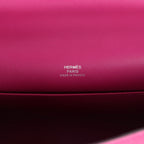 Hermes Kelly Pochette Rose Pourpre Swift Palladium Hardware