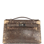 Hermes Kelly Pochette Desert Varanus Salvator Lizard Palladium Hardware