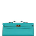 Hermes Kelly Cut Bleu Paon Swift Gold Hardware