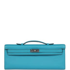 Hermes Kelly Cut Turquoise Swift Palladium Hardware