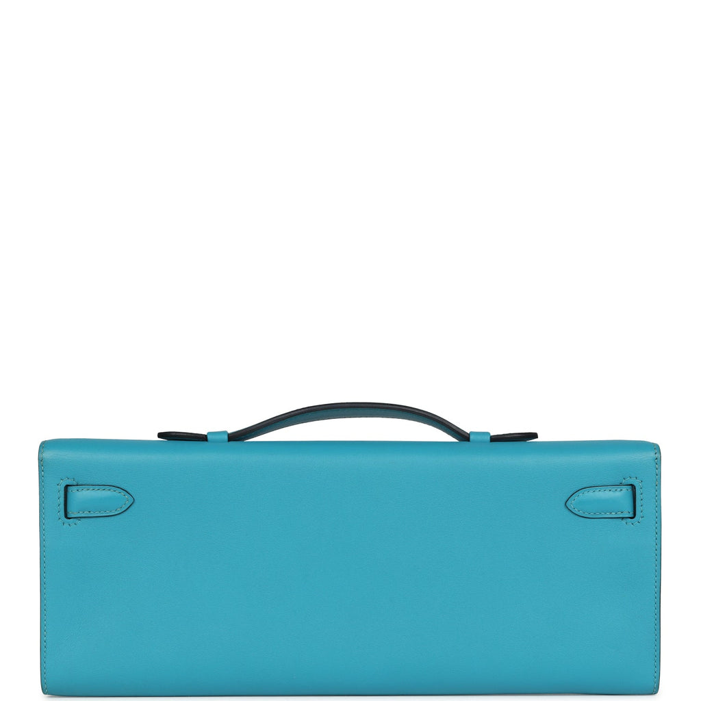 Hermes Kelly Cut Turquoise Swift Palladium Hardware