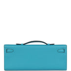 Hermes Kelly Cut Turquoise Swift Palladium Hardware