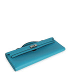Hermes Kelly Cut Turquoise Swift Palladium Hardware