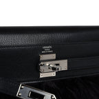 Hermes Kelly Elan Foile Chevre Chamkila and Ostrich Feather Palladium Hardware