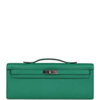 Hermes Kelly Cut Vert Vertigo Swift Palladium Hardware