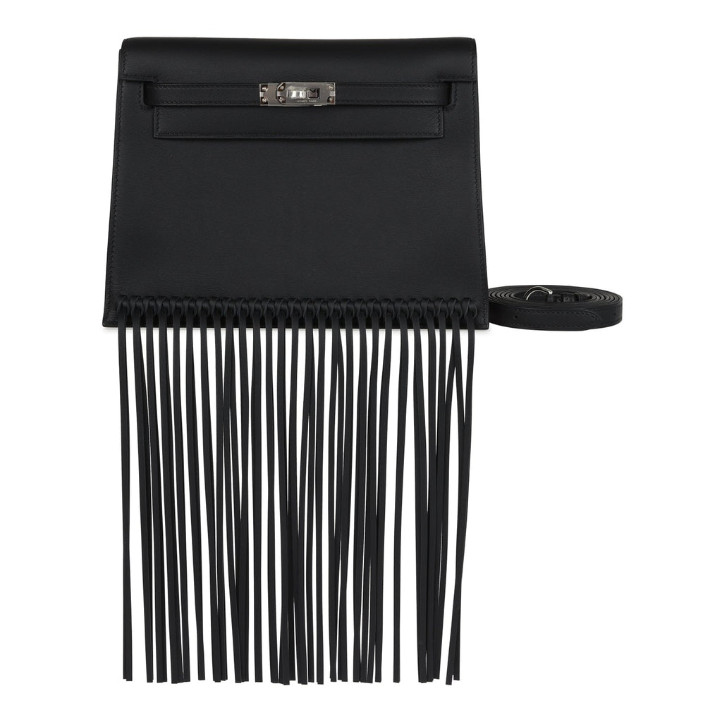 Hermes Kelly Danse Anate Black Swift Palladium Hardware