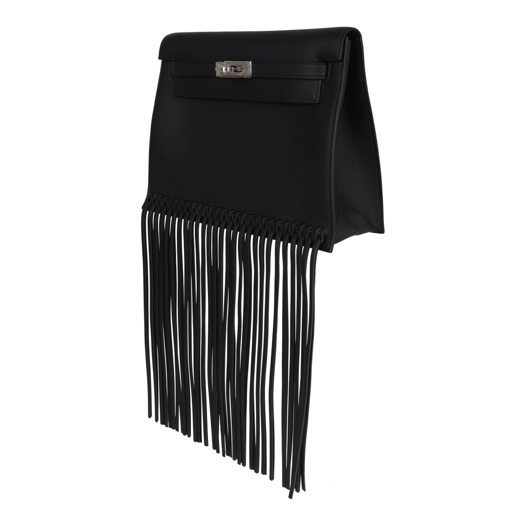 Hermes Kelly Danse Anate Black Swift Palladium Hardware