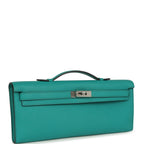 Hermes Kelly Cut Vert Verone Swift Palladium Hardware