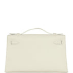 Hermes Kelly Pochette White Swift Gold Hardware