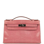 Hermes Kelly Pochette 5P Bubblegum Niloticus Lizard Palladium Hardware