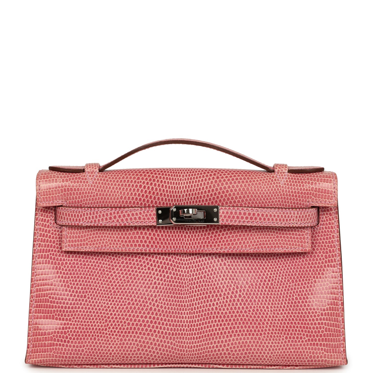 Hermes Kelly Pochette 5P Bubblegum Niloticus Lizard Palladium Hardware