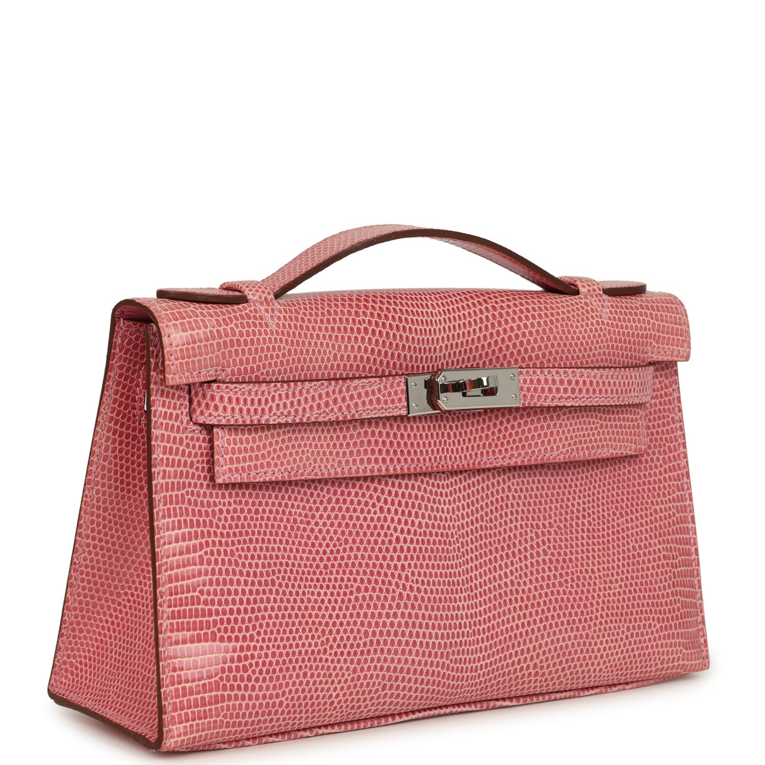 Hermes Kelly Pochette 5P Bubblegum Niloticus Lizard Palladium Hardware