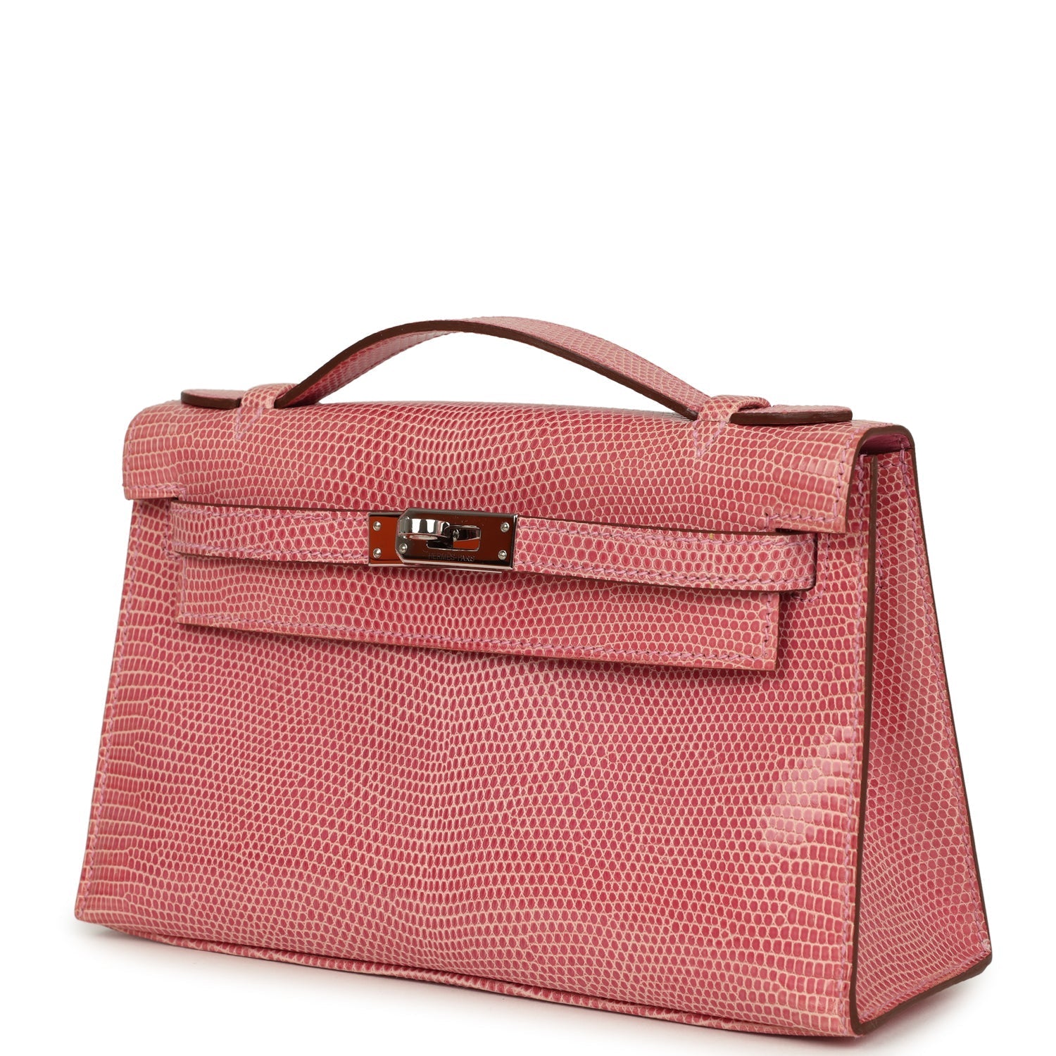 Hermes Kelly Pochette 5P Bubblegum Niloticus Lizard Palladium Hardware