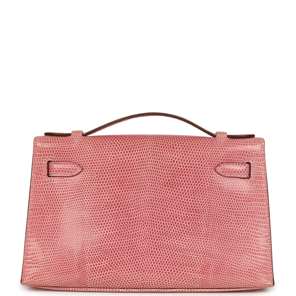 Hermes Kelly Pochette 5P Bubblegum Niloticus Lizard Palladium Hardware