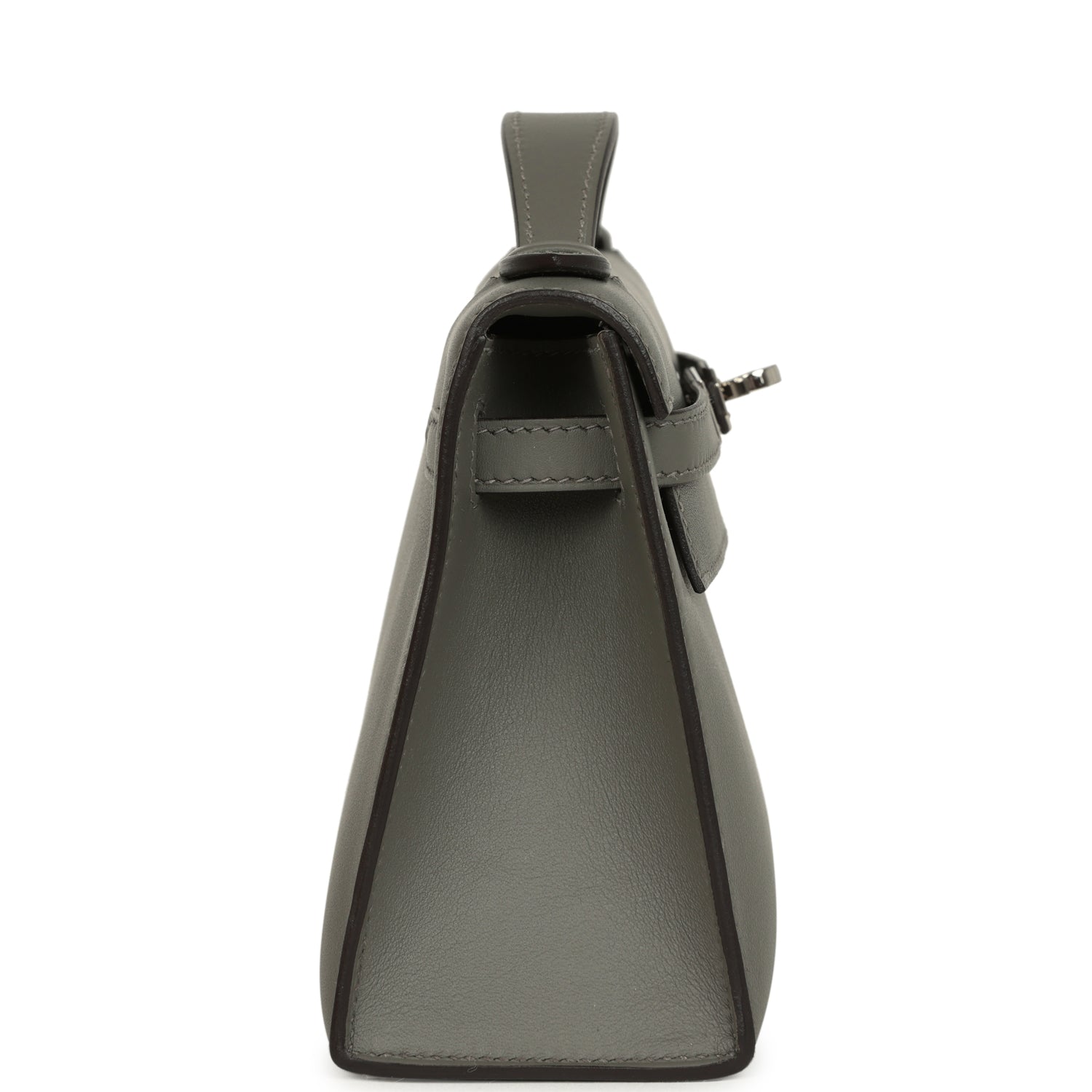 Hermes Kelly Pochette Gris Meyer Swift Paladium Hardware