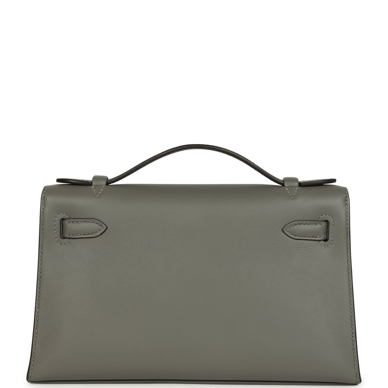 Hermes Kelly Pochette Gris Meyer Swift Paladium Hardware
