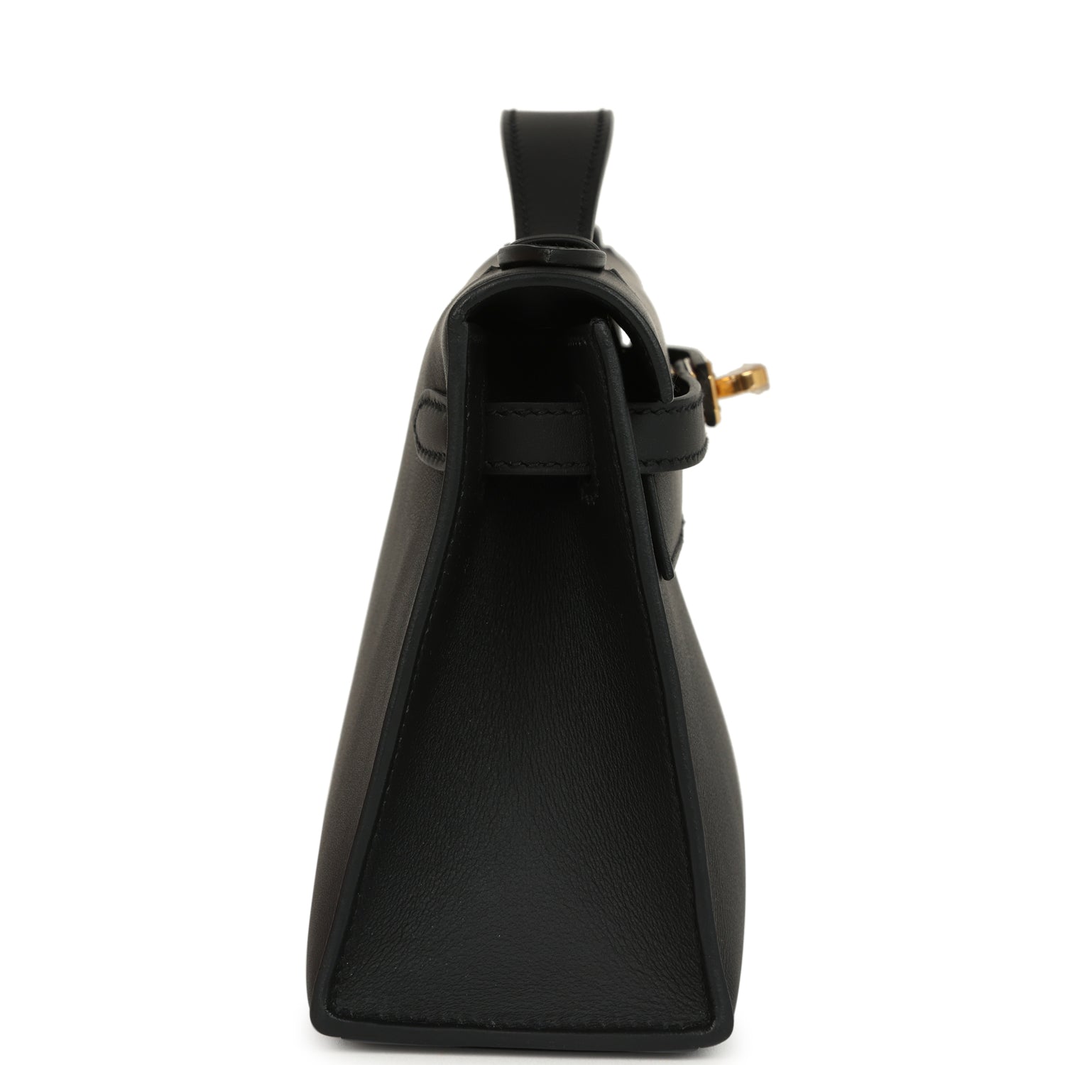 Hermes Kelly Pochette Black Swift Gold Hardware
